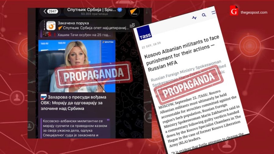Zakharova shpërndan narrativën propagandistike për aktgjykimin ndaj ish-udhëheqësve të UÇK-së